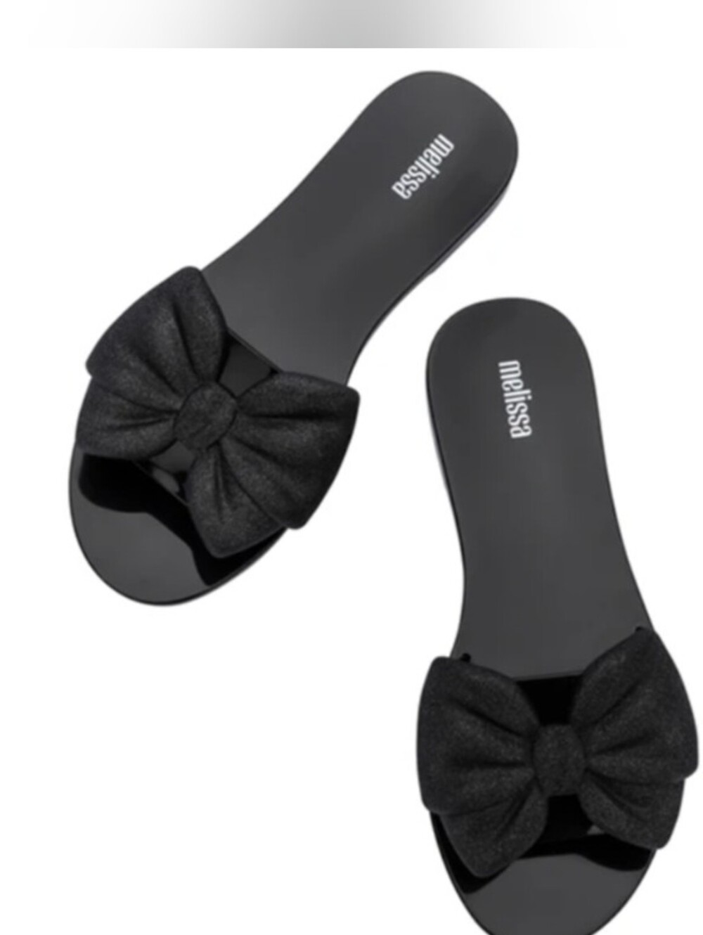 Melissa Black Bow Slide Sandals Size 9